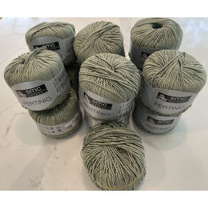 Lot of 13 New SMC Select Pertinio Olive Green Metallic Yarn Cotton Viscose Lurex